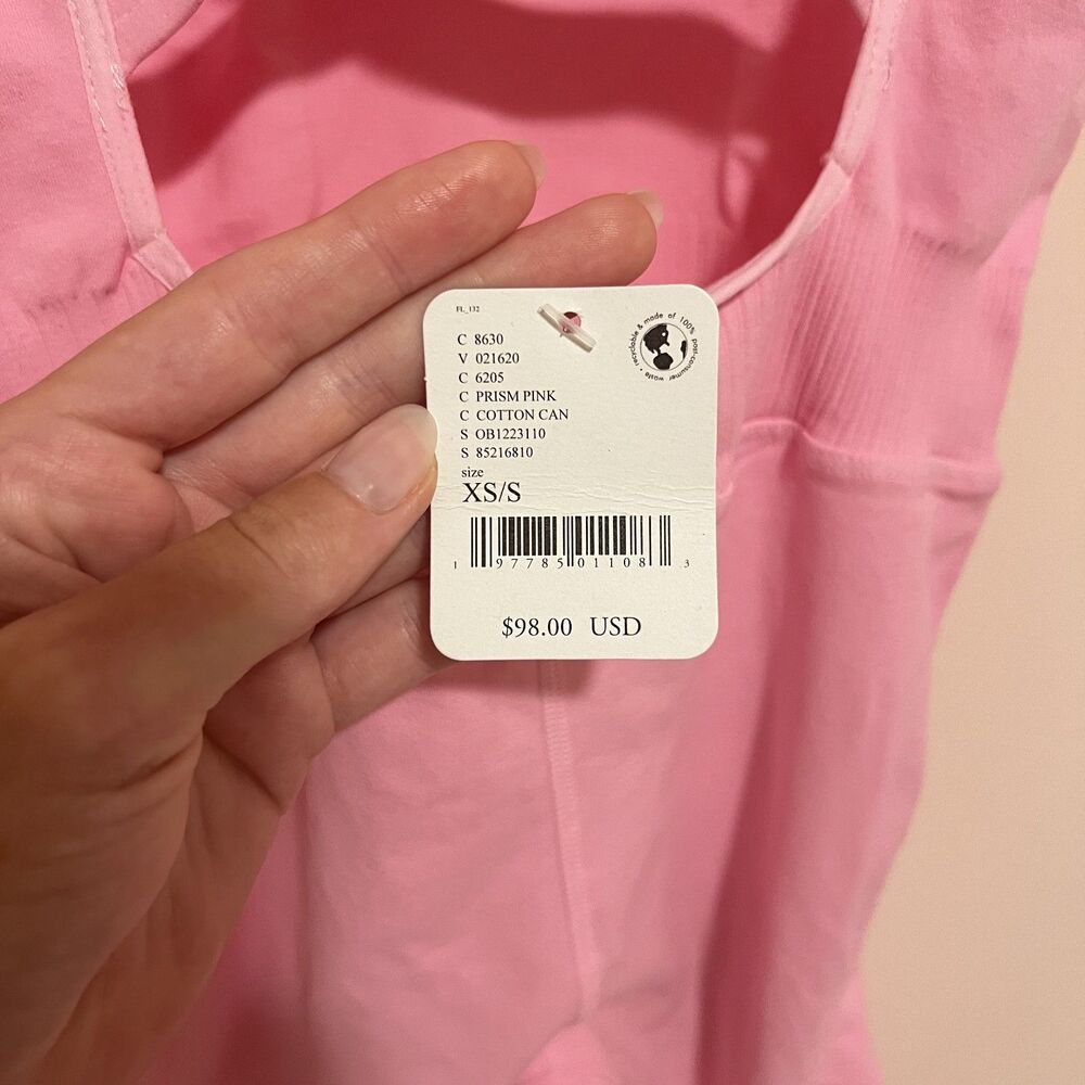 NWT Free People Movement Good Karma Onesie in Cotton Candy Pink Women's XS/S - Picture 5 of 10
